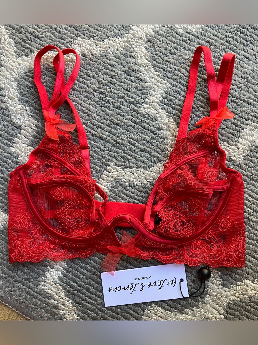 For Love And Lemons Scarlet Lace Underwire Bra